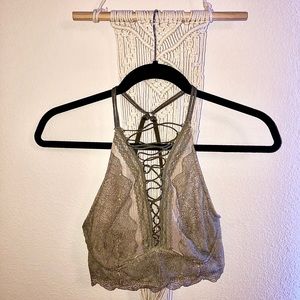 Vintage Victoria’s Secret Lace-Up Bralette, Olive